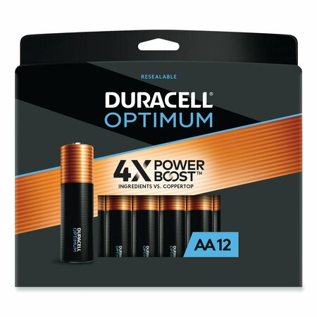 DURACELL Duracell Optimum AA Alkaline Battery, 12 PK OPT1500B12PRT